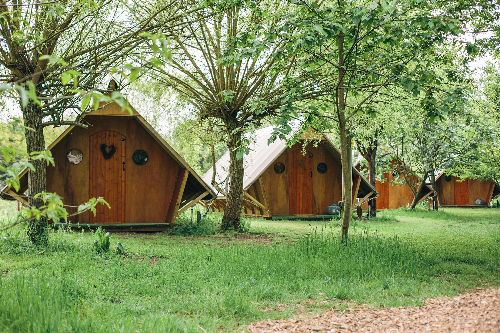 Glamping on beautiful 10-acre woodland estate with cabins, shepherds huts and tents