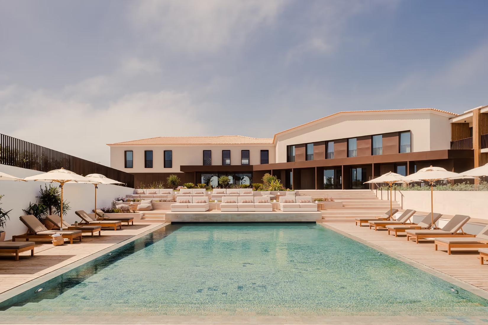 Luxury hotel on Portugal's surf coast with swimming pool and ocean views